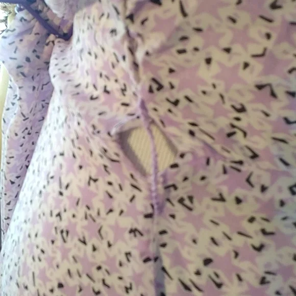 Vintage Lavender Print Day Dress waist 32in - Picture 5 of 5